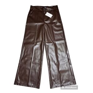 Women's XL Brown Faux Leather Pants NWT Soho Apparel